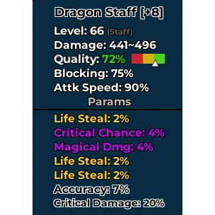 dungeon leveling dragon staff