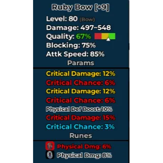dungeon leveling ruby bow