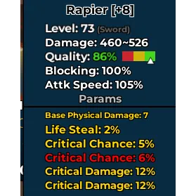 dungeon leveling best rapier