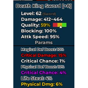 dungeon leveling death king sword