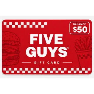 $50.00 USD Five Guys Gift Card