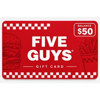 $50.00 USD Five Guys Gift Card