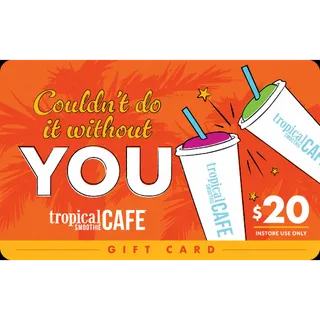 $20.00 USD Tropical Smoothie Cafe Gift Card