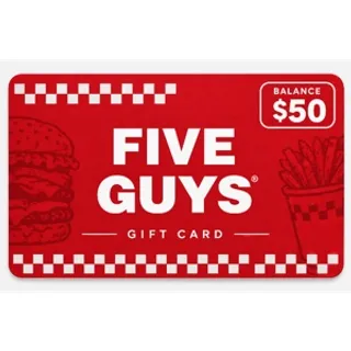 $50.00 USD Five Guys Gift Card