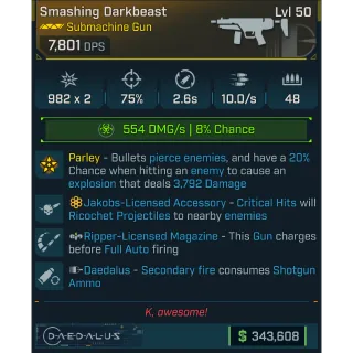 Borderlands 4✅Smashing Darkbeast✅Jakobs Ripper Shotgun