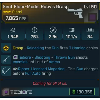 Borderlands 4✅Ruby's Grasp✅Ripper Thrown Gun