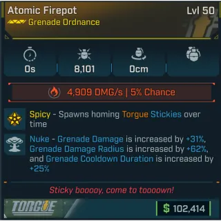 Borderlands 4✅Atomic Firepot✅Grenade Ordnance