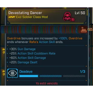 Borderlands 4 Modded Rafa Class Mod Devastating Dancer - LVL 50 All Skills