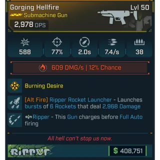 Borderlands 4✅Gorging Hellfire AF Ripper✅PC/PS4/PS5/XBOX