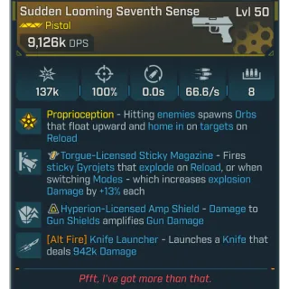 Borderlands 4 Modded Weapon Seventh Sense 9126K DPS✅PC/PS/XBOX