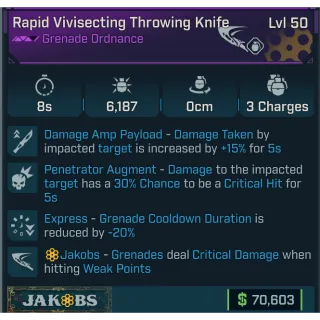 Borderlands 4 Rapid Vivisecting Throwing Knife