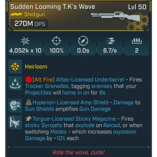 Borderlands 4 Modded Weapon T.K's Wave 270M DPS✅PC/PS/XBOX