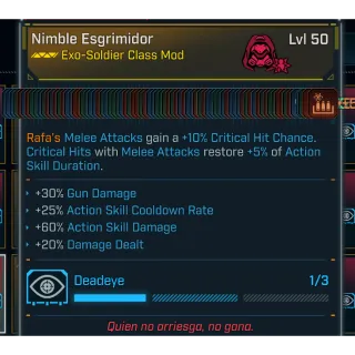 Borderlands 4✅Modded Rafa Class Mod✅All Skills✅Nimble Esgrimidor✅PC/XBOX/PS4/PS5