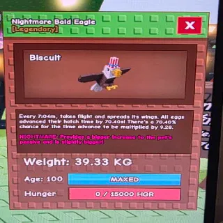 Huge Nightmare Bald Eagle