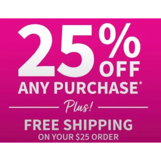 Bath & Body Works 25%+free shipping coupon X50