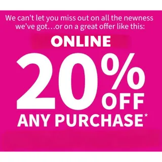 Bath & Body Works 20%+free shipping coupon X20