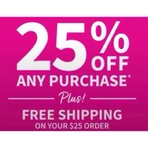 Bath & Body Works 25%+free shipping coupon X5