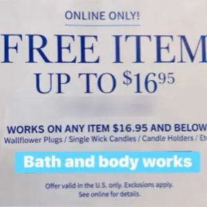 Free Item (16.95) online use x1