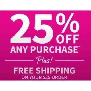 Bath & Body Works 25%+free shipping coupon X1