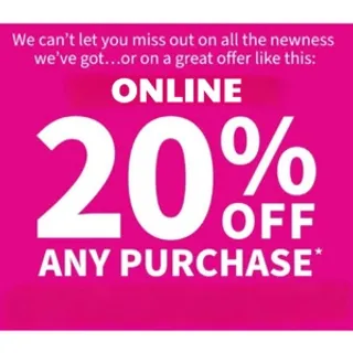 Bath & Body Works 20%+free shipping coupon X10