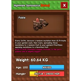 Nightmare Spinosaurus Age 100 Weight 60KG ++