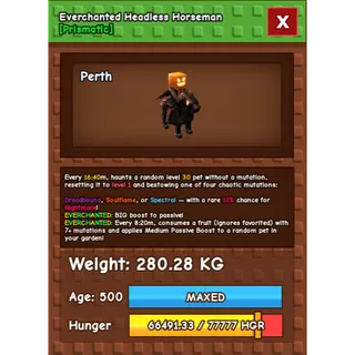 Everchanted Headless Horseman Age 500 Weight 280KG ++