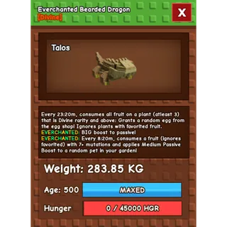 Everchanted Bearded Dragon Age 500 Weight 280KG ++