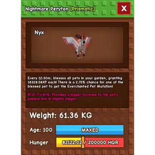 Nightmare Peryton Age 100 Weight 60kg ++