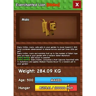Everchanted Lion Age 500 Weight 280KG ++