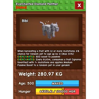 Everchanted Diamond Panther Age 500 Weight 280KG ++