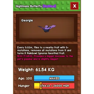 Nightmare Butterfly Age 100 Weight 60kg ++