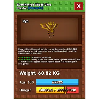 Everchanted Gilded Choc Peryton Age 100 Weight 60KG ++
