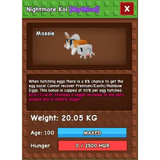 Nightmare Koi Age 100 Weight 20kg ++ Abiity 8%