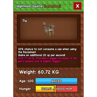 Nightmare Squirrel Age 100 Weight 60kg ++