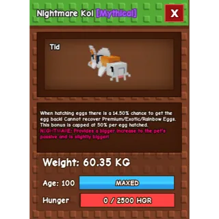 Nightmare Koi Age 100 Weight 60kg ++ Abiity 14%