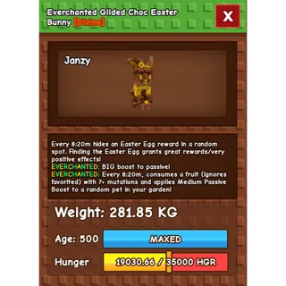 Everchanted Gilded Choc Easter Bunny Age 500 Weight 280KG ++