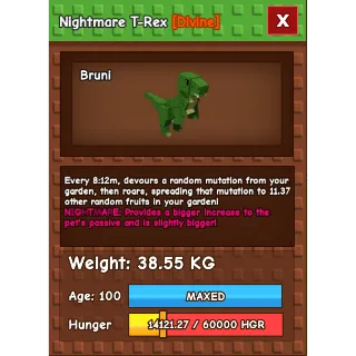 Nightmare T-Rex Age 100 Weight 38kg ++