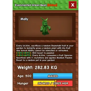Everchanted Green Bean Age 500 Weight 280KG ++