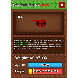 Nightmare Disco Bee Age 100 Weight 60kg ++ Ability 15 Second Cooldown