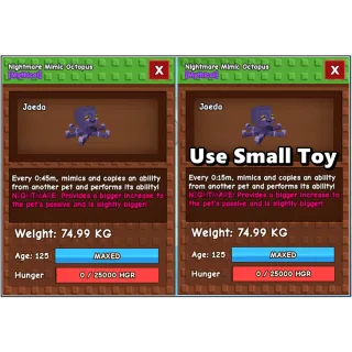 Nightmare Mimic Octopus Age 125 Weight 74kg ++ Ability 15 Second Using Small Toy