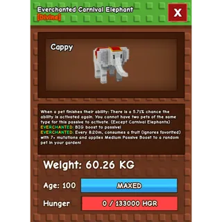 Everchanted Carnival Elephant Age 100 Weight 60KG ++