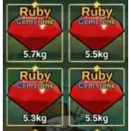 4x Ruby Gemstone