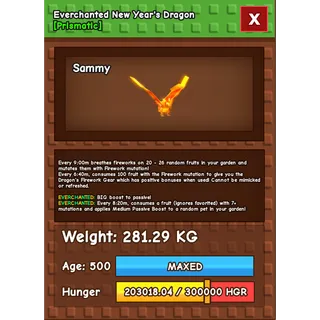 Everchanted New Year's Dragon Age 500 Weight 280KG ++