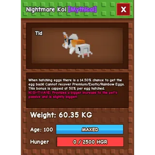 Nightmare Koi Age 100 Weight 60kg ++ Abiity 14%