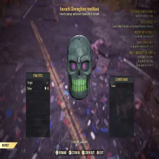 Fasnacht Glowing Bone Head Mask