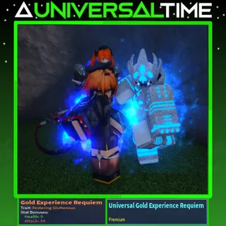FESTERING GLUTTONOUS GOLD EXPERIENCE REQUIEM 🩷9🗡️34 AND UNIVERSAL GOLD EXPERIENCE REQUIEM (UGER) UNOBTAINABLE SKIN|AUT
