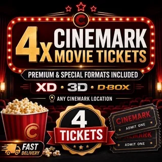 Cinemark Movie Tickets 4x Special Formats Premium Included