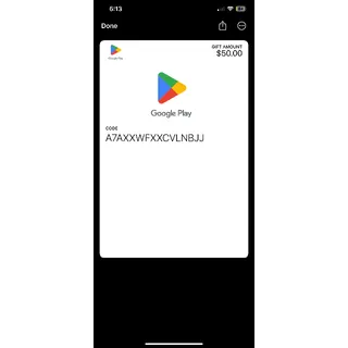 $50.00 USD Google Play