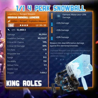 1/1 4 Perk Snowball Launcher