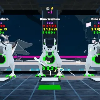 3x White Dino Washaro Set